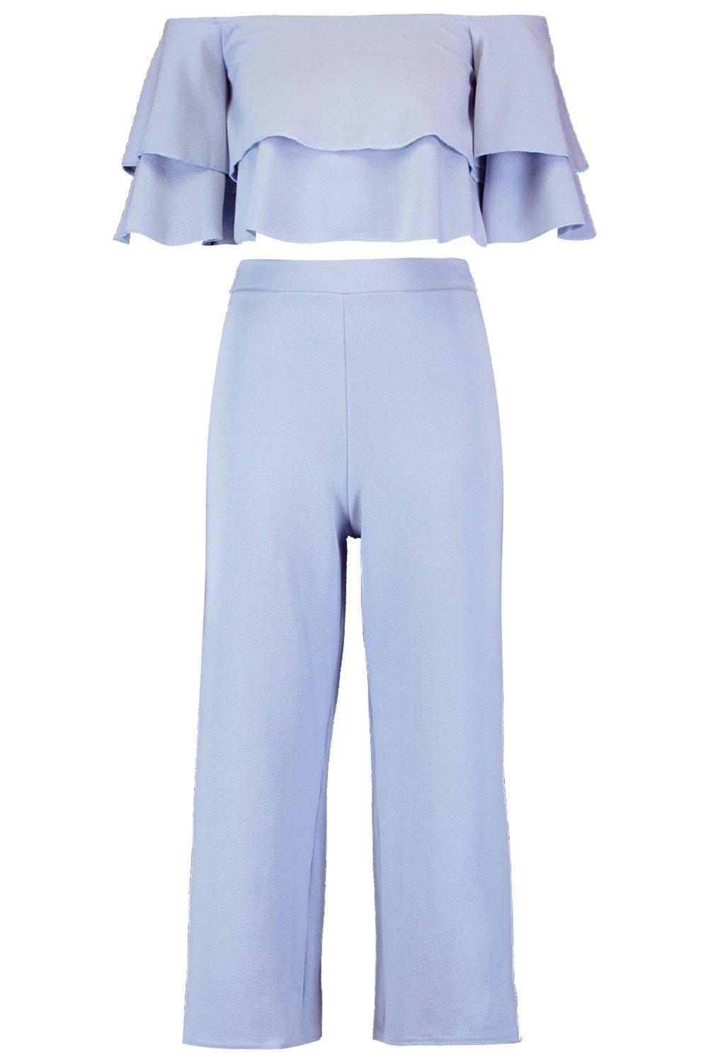 Double Tube Top And Culotte Two Piece Set